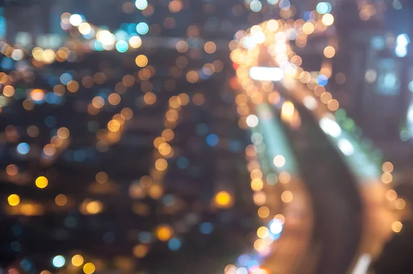 Bokeh Licht Wazig Moderne Stad Skyline Achtergrond — Stockfoto