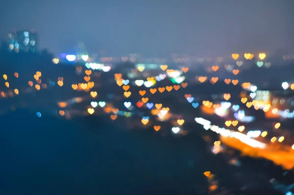 Bokeh Světlo Rozmazat Moderní Město Panorama Pozadí — Stock fotografie