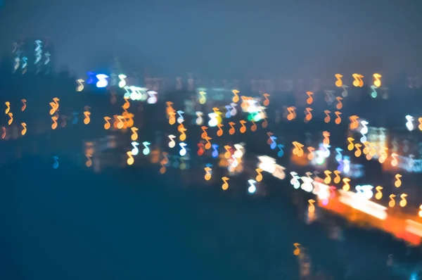 Bokeh Luce Sfocatura Città Moderna Skyline Sfondo — Foto Stock