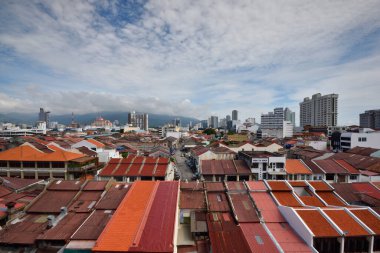 Sıcak bir günde Endonezya 'da bulunan Jakarta' nın hava manzarası