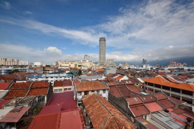 Sıcak bir günde Endonezya 'da bulunan Jakarta' nın hava manzarası