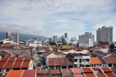 Sıcak bir günde Endonezya 'da bulunan Jakarta' nın hava manzarası