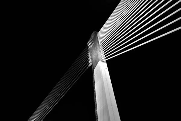 Modern bridge architecture, black and white