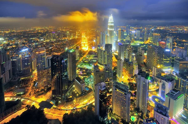 Vista Superior Del Horizonte Kuala Lumper Crepúsculo — Foto de Stock