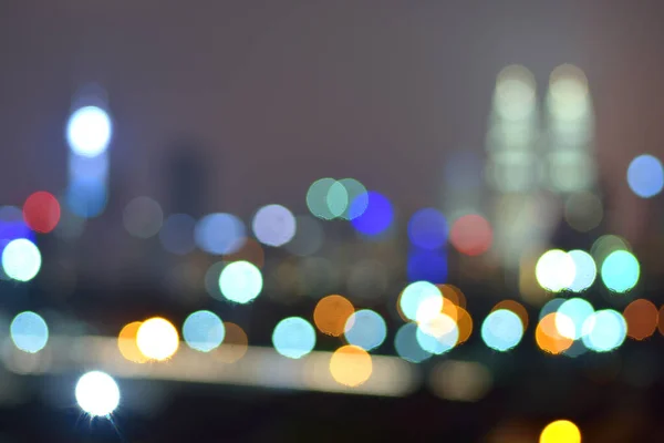 Wazig Beeld Van Kuala Lumpur Skyline Met Bokeh — Stockfoto