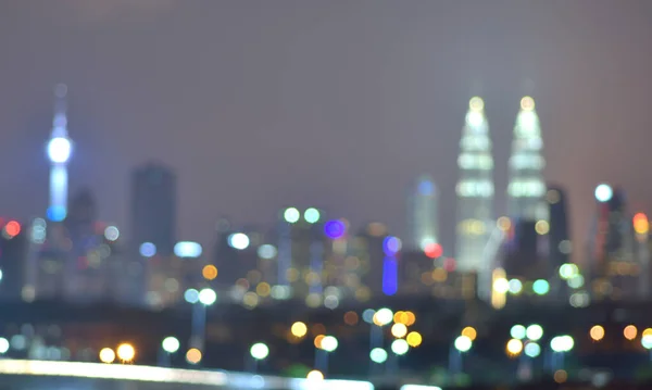 Rozmazaný Obraz Panorama Kuala Lumpur Bokeh — Stock fotografie