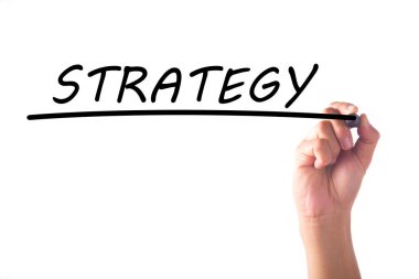 Saydam tahtaya el yazısı STRATEGY.