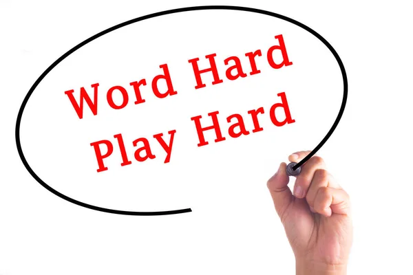 Scriere Mână Word Hard Play Greu Bord Transparent — Fotografie, imagine de stoc