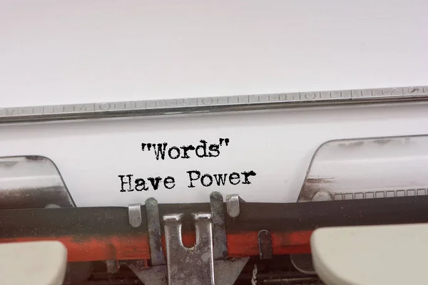 Cuvintele Cuvântul Putere Tastat Mașină Scris Vintage — Fotografie, imagine de stoc