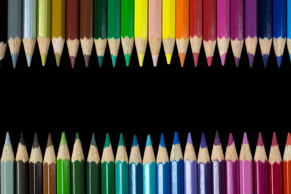 Colorful Pencils Black Background — Stock Photo, Image