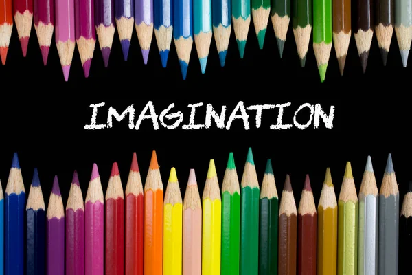 Imaginación Sobre Composición Lápices Colores —  Fotos de Stock