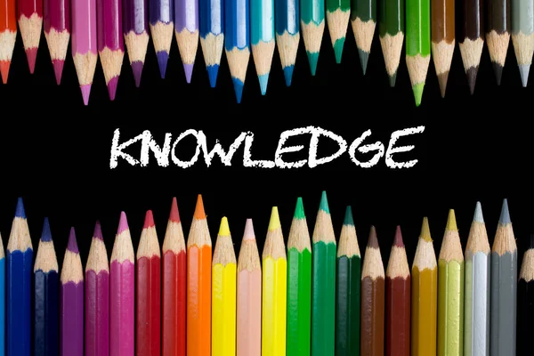 Knowledge Composition Colored Pencils — Stock Photo, Image