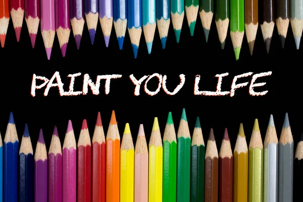 Dipinga Sua Vita Composizione Matite Colorate — Foto Stock