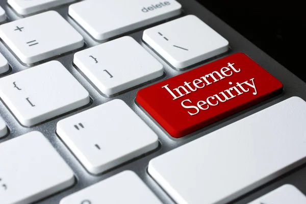 Internet Security Auf Roter Eingabetaste Auf Weißer Tastatur — Stockfoto