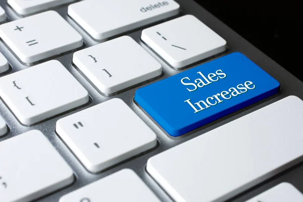 Sales Increase White Keyboard — Stock Photo, Image