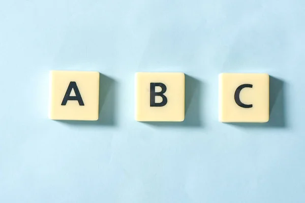 Alfabet Abc Fundal Albastru — Fotografie, imagine de stoc