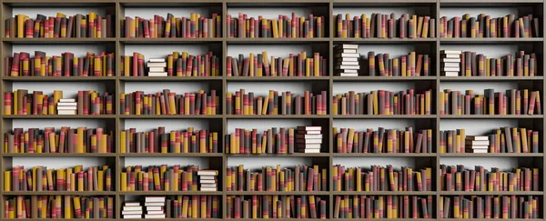 Kitaplarla Dolu Bir Kütüphanenin Arka Planı Eğitim Öğrenme Öğrenme Okula — Stok fotoğraf
