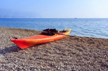 Kırım'da kayak. Kar maskesi Vasili plaj. Hiking.