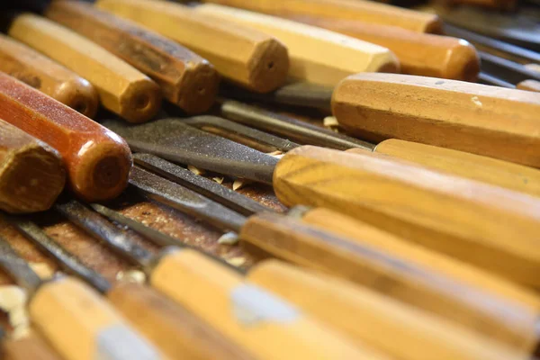 old wooden tools for repair of the construction