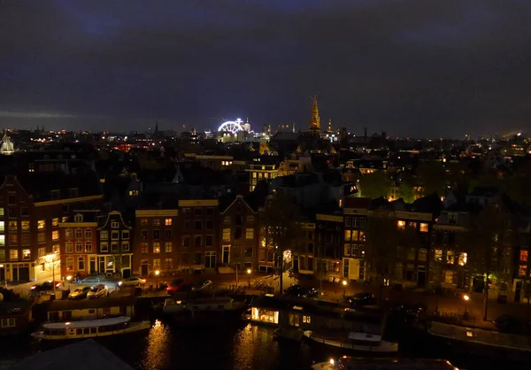City view of Amsterdam at night