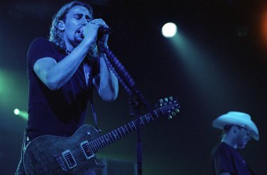 DENVER	MAY 14:		Vocalist/Guitarist Chad Kroeger of the Heavy Metal band Nickelback performs in concert May 14, 2002 at the The Fillmore in Denver, CO