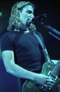 DENVER	MAY 14:		Vocalist/Guitarist Chad Kroeger of the Heavy Metal band Nickelback performs in concert May 14, 2002 at the The Fillmore in Denver, CO
