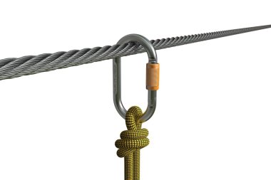 Çantanıza bir tel üzerinde ip (3d render)