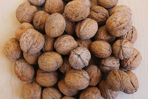 Lots Walnuts Woody Background — Stock Photo, Image