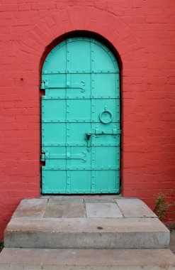 Moskova 'daki Kızıl Meydan' daki Kazan Katedrali 'nin kapısı.