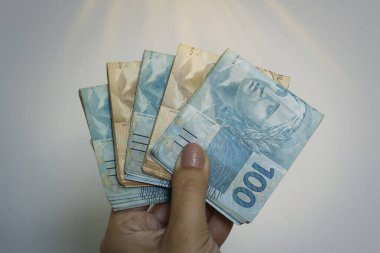 Brezilya 'nın gerçek banknotları, Brezilya' dan gelen para, Brezilya 'nın BRL banknotları, Brezilya para birimi, ekonomi ve iş dünyası..