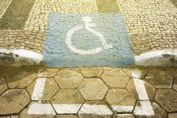 Rampa Accessibilità Utenti Sedia Rotelle Con Design Simbolo Accessibilità — Foto Stock