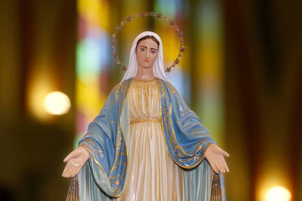 Estátua Imagem Nossa Senhora Graça Mãe Deus Religião Católica Virgem — Fotografia de Stock
