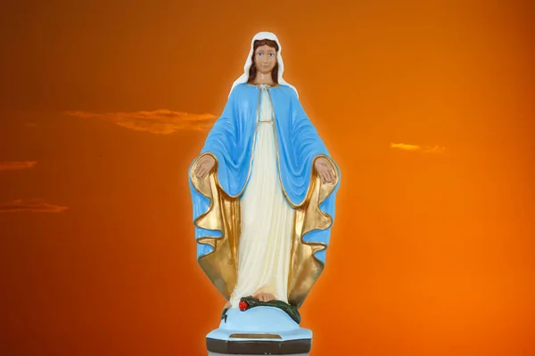 Katolik Dininde Tanrı Nın Annesi Meryem Ana Nın Heykeli Bakire — Stok fotoğraf