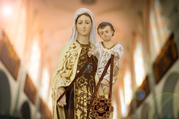 Posąg Matki Bożej Karmel Nossa Senhora Carmo Matka Boża Religii — Zdjęcie stockowe
