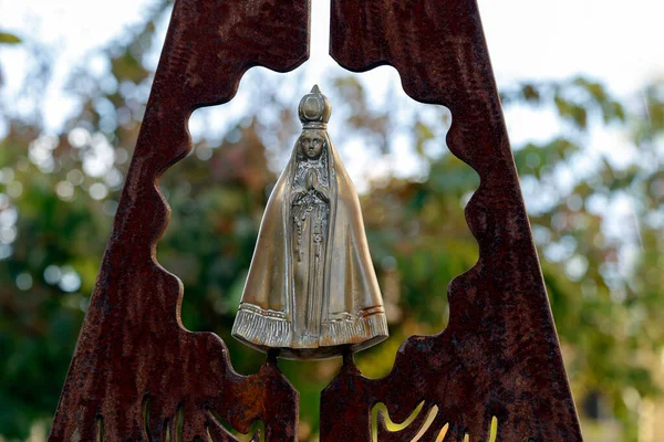 Claudio Minas Gerais Brasil Agosto 2021 Escultura Metal Com Imagem — Fotografia de Stock