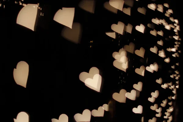 Kalp şeklinde bulanık ışıklar — Stok fotoğraf