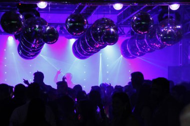 Nightclub Disco dancing people excited clipart