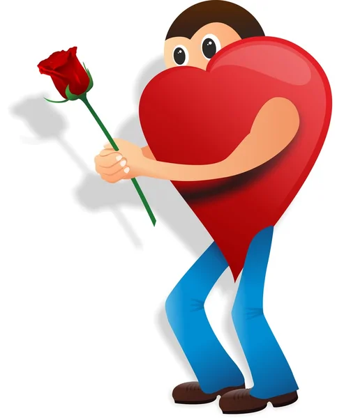 Amor hombre, día de San Valentín, corazón — Archivo Imágenes Vectoriales
