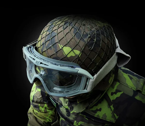 Airsoft soldier, view from above on the upper bod — Stock Photo, Image