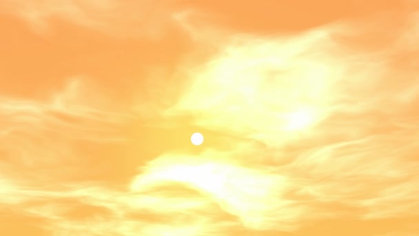 Soleil orange dans les nuages 