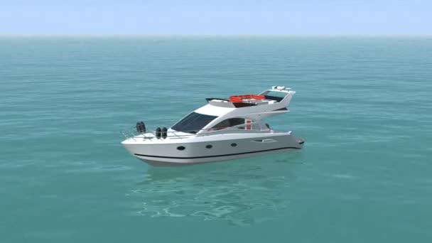 Une vue de dessus d'un bateau dans l'océan bleu 