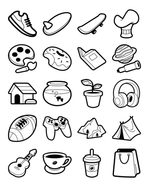 Collection Icons Hobbies Can Converted Various Sizes Vector File Format — Stock Vector