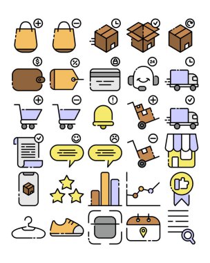 Çevrimiçi satışlar ve çevrimiçi işlemler temasında düz simge belirlendi