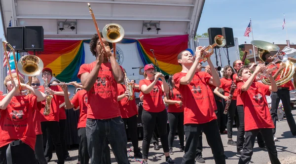 Rockland county pride 2015 - Blaskapelle — Stockfoto