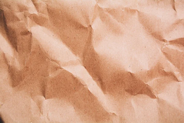 Crumpled Beige Paper Texture Paper Background Parchment Sheet Copy Space — Stock Photo, Image