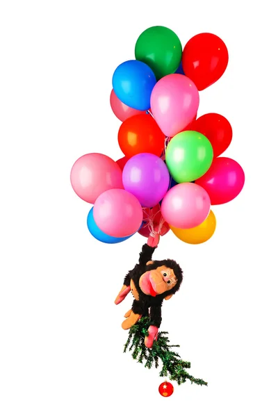 bir maymun balonları ile yeni yıl