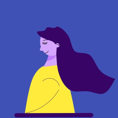 Flat Ilustration character of girl avatar profile