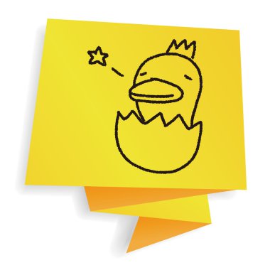 Doodle ördek vektör çizim