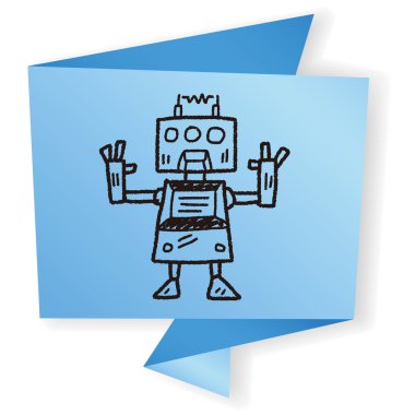Doodle Robot vektör çizimi