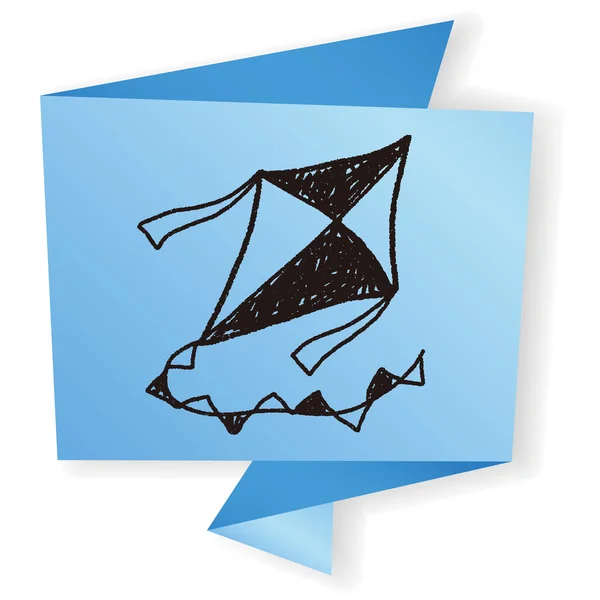 Doodle Kite Vektor Illustration — Stockvektor